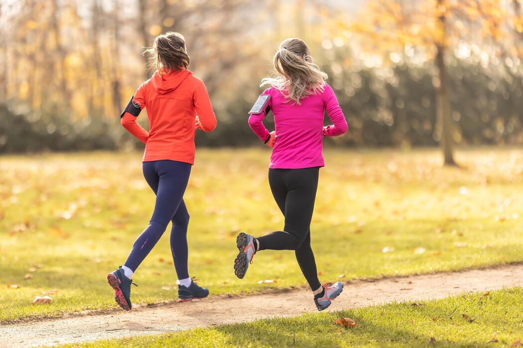 Women running together